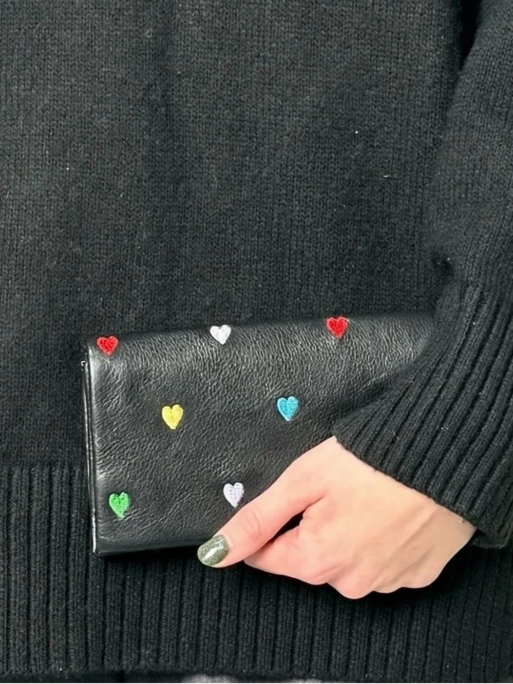 Latico Leather Wallet with Multicolor Heart Embroidery - Picture 3 of 5